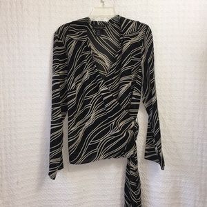 Lane Bryant Black and Beige Career Blouse 14/16